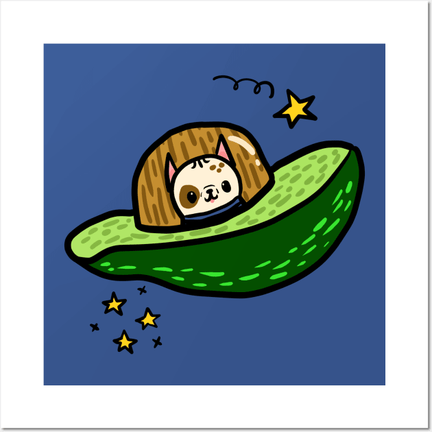 Avocadog Spaceship Wall Art by Fluffymafi